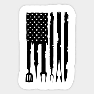 Barbecue American Flag, BBQ Smoker Grilling Sticker